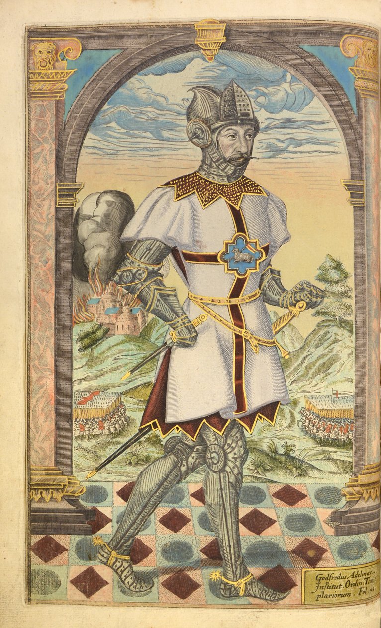 Godfrey Adelmar, az nHonor Military és Civill, William Segar, pub. Robert Barker, London, 1602 (kézzel színezett metszet) alkotó: William Rogers