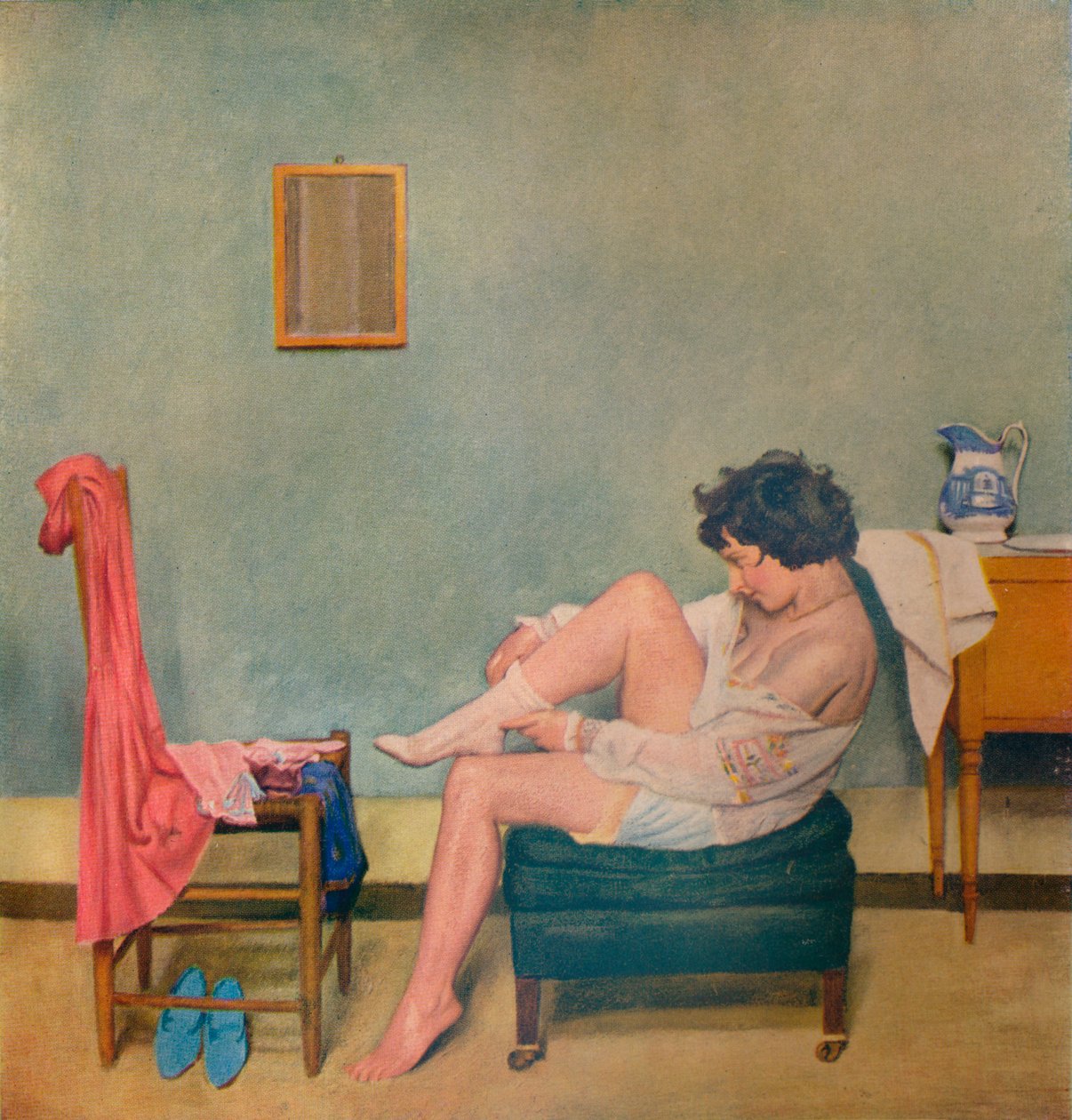 Lány öltözködés, 1933. század XX alkotó: William Rothenstein