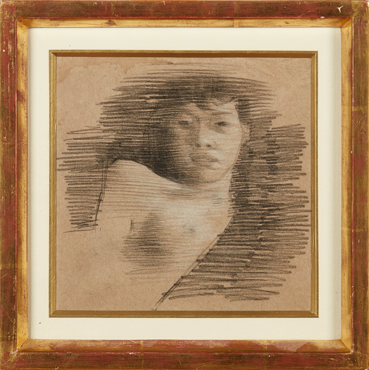 Lány Párizsban (kréta és fehér kréta) alkotó: William Rothenstein