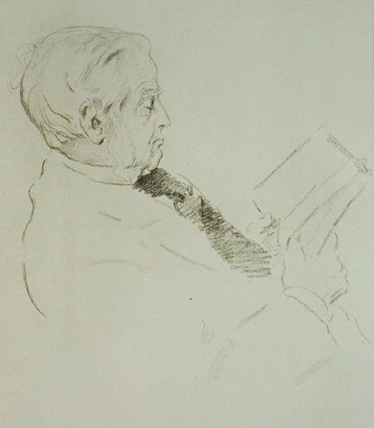 Max Muller (1823-1900) portréja (litho) alkotó: William Rothenstein
