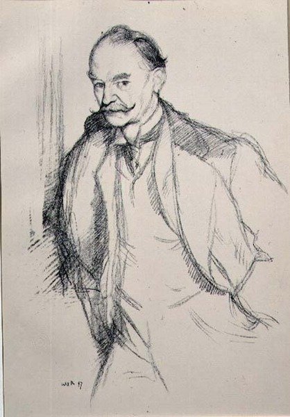 Thomas Hardy (1840-1928) portréja az „English Portraits” sorozatból alkotó: William Rothenstein