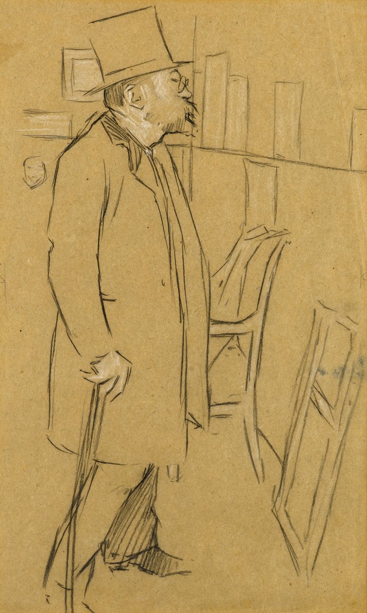 The Connoisseur – Valószínűleg Mons. Julien, 1890 körül (szén és fehér kréta papíron) alkotó: William Rothenstein