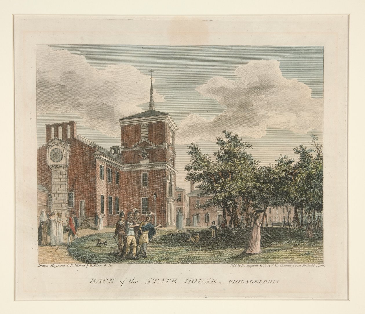 A philadelphiai államház mögött alkotó: William Russell Birch