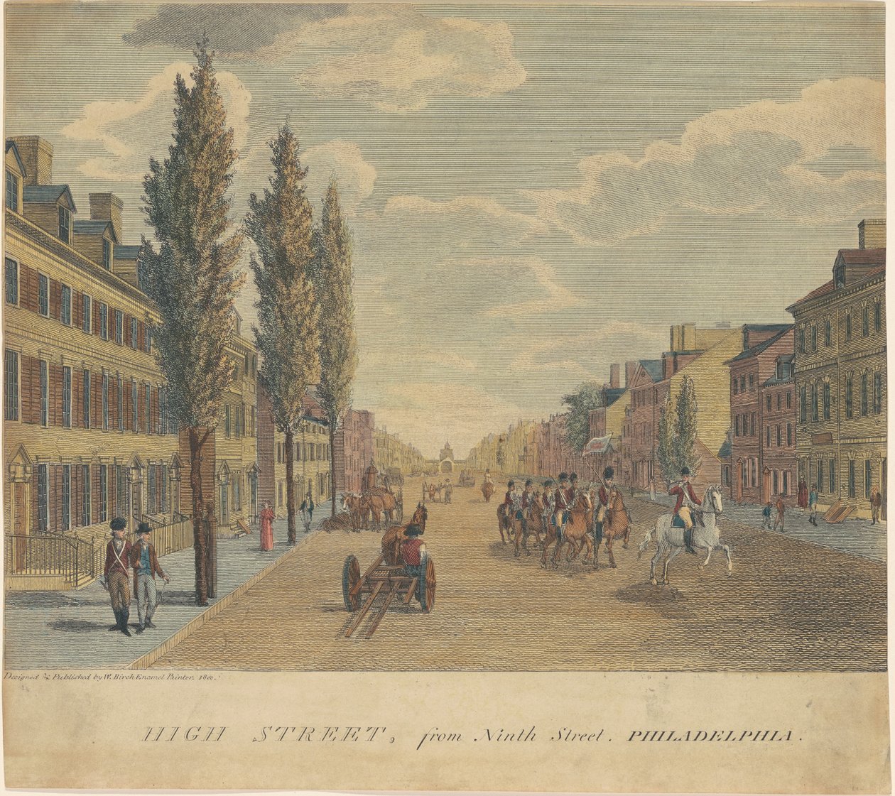 High Street, a philadelphiai Ninth Street-ből alkotó: William Russell Birch