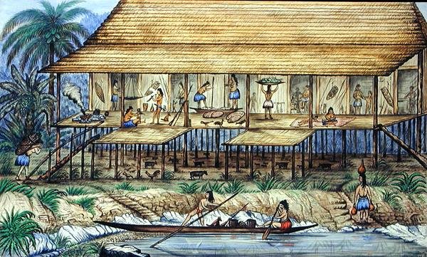 Dayak Longhouse alkotó: William Samwell