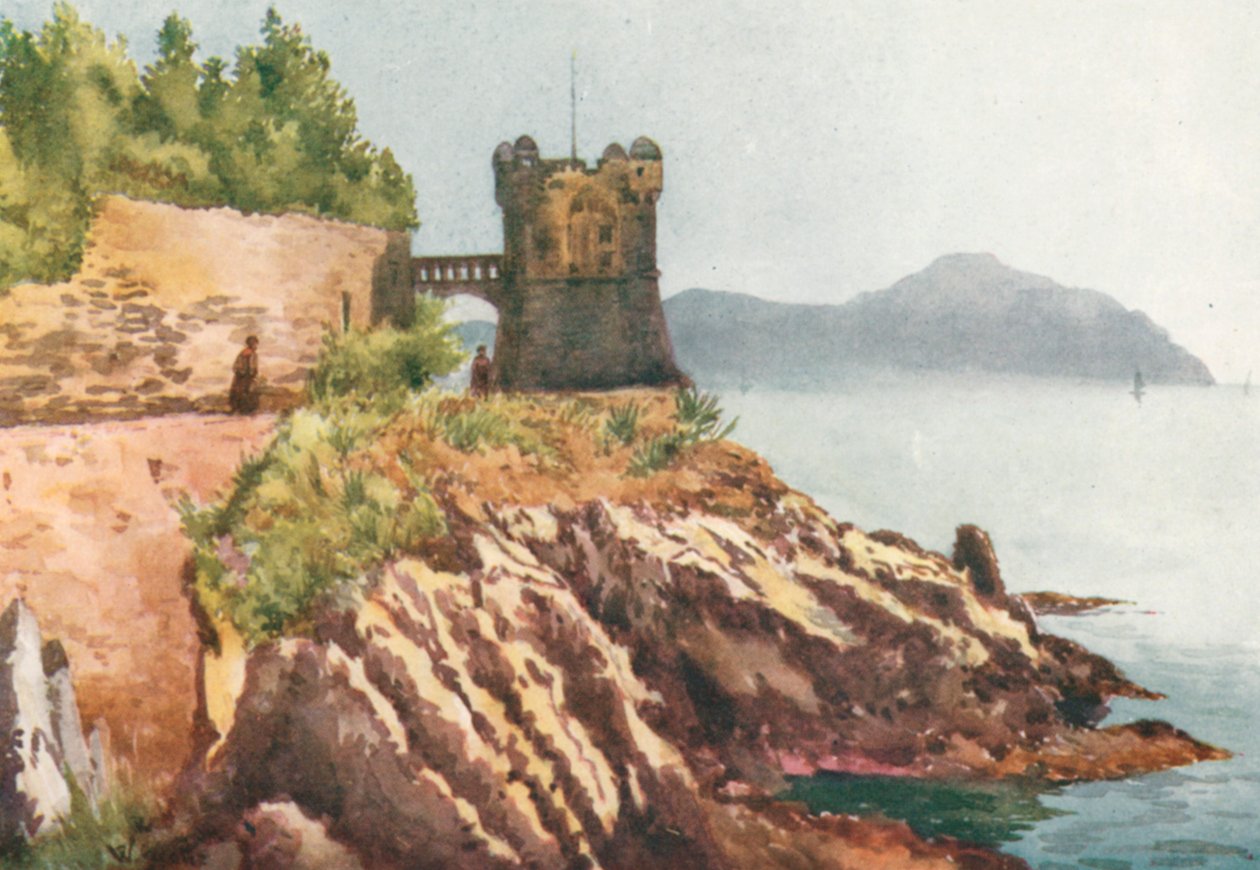 A sétány, Nervi (színes litográfia) alkotó: William Scott