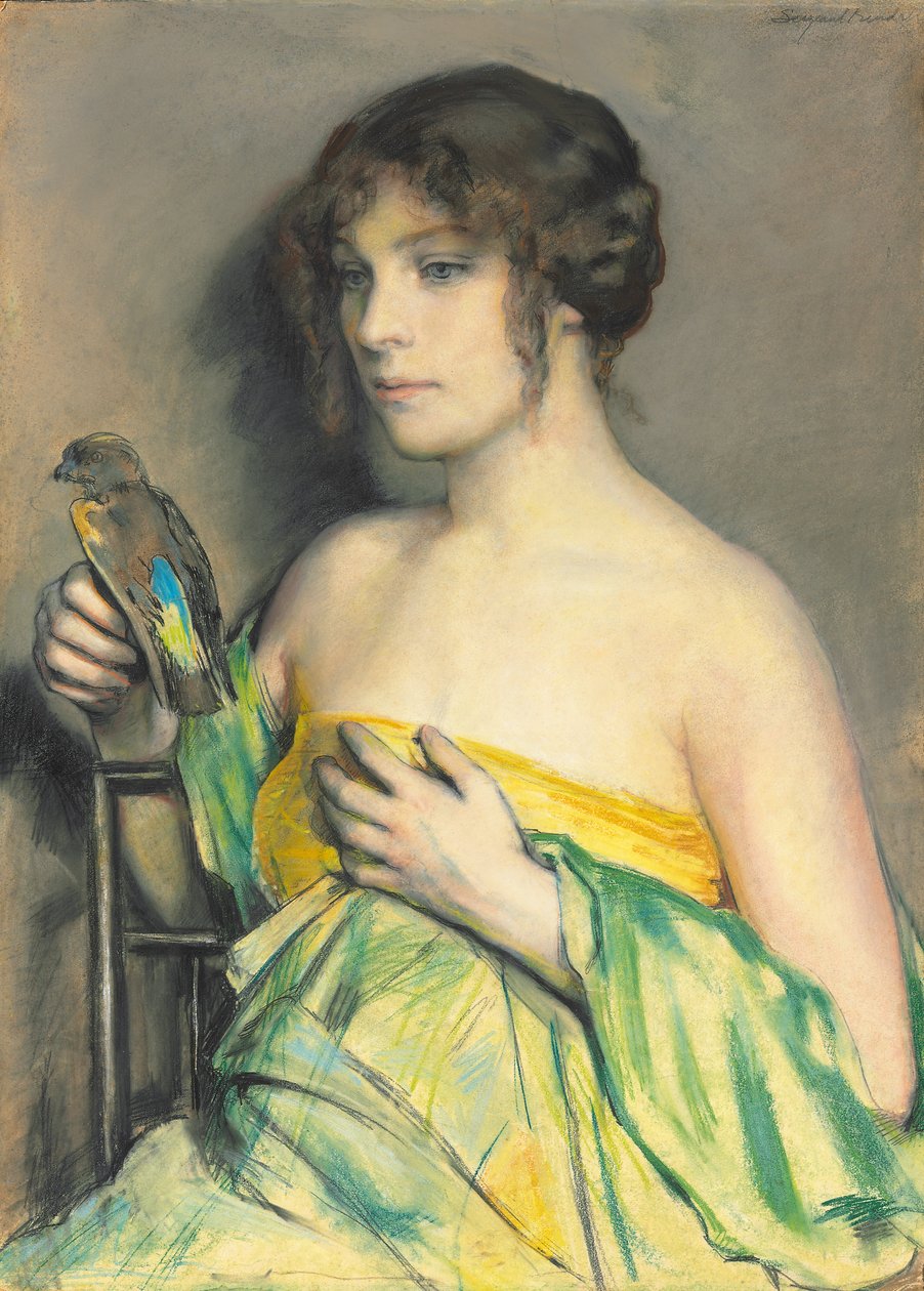 Nő papagájjal alkotó: William Sergeant Kendall
