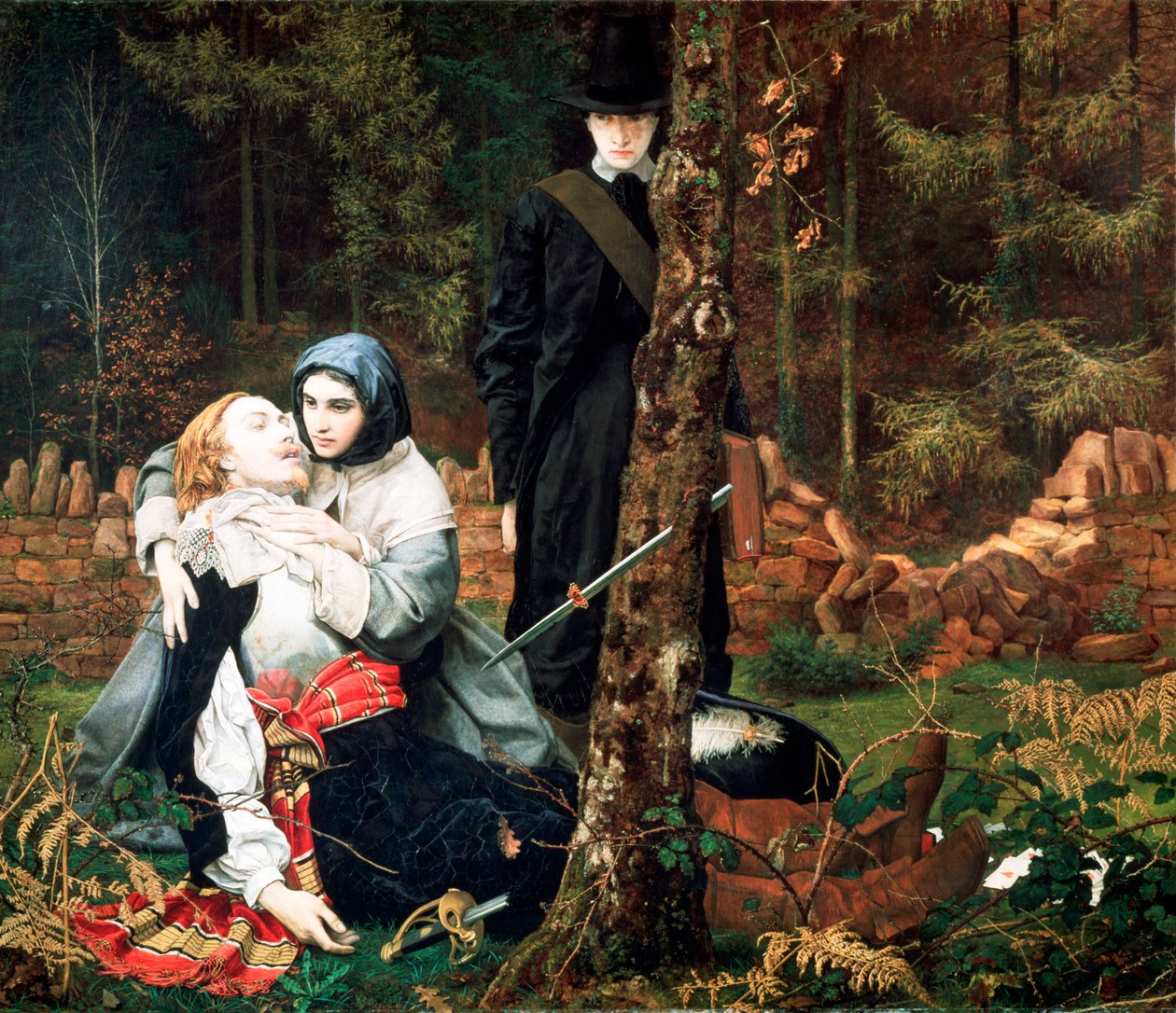 "A sebesült lovag", 1855 alkotó: William Shakespeare Burton
