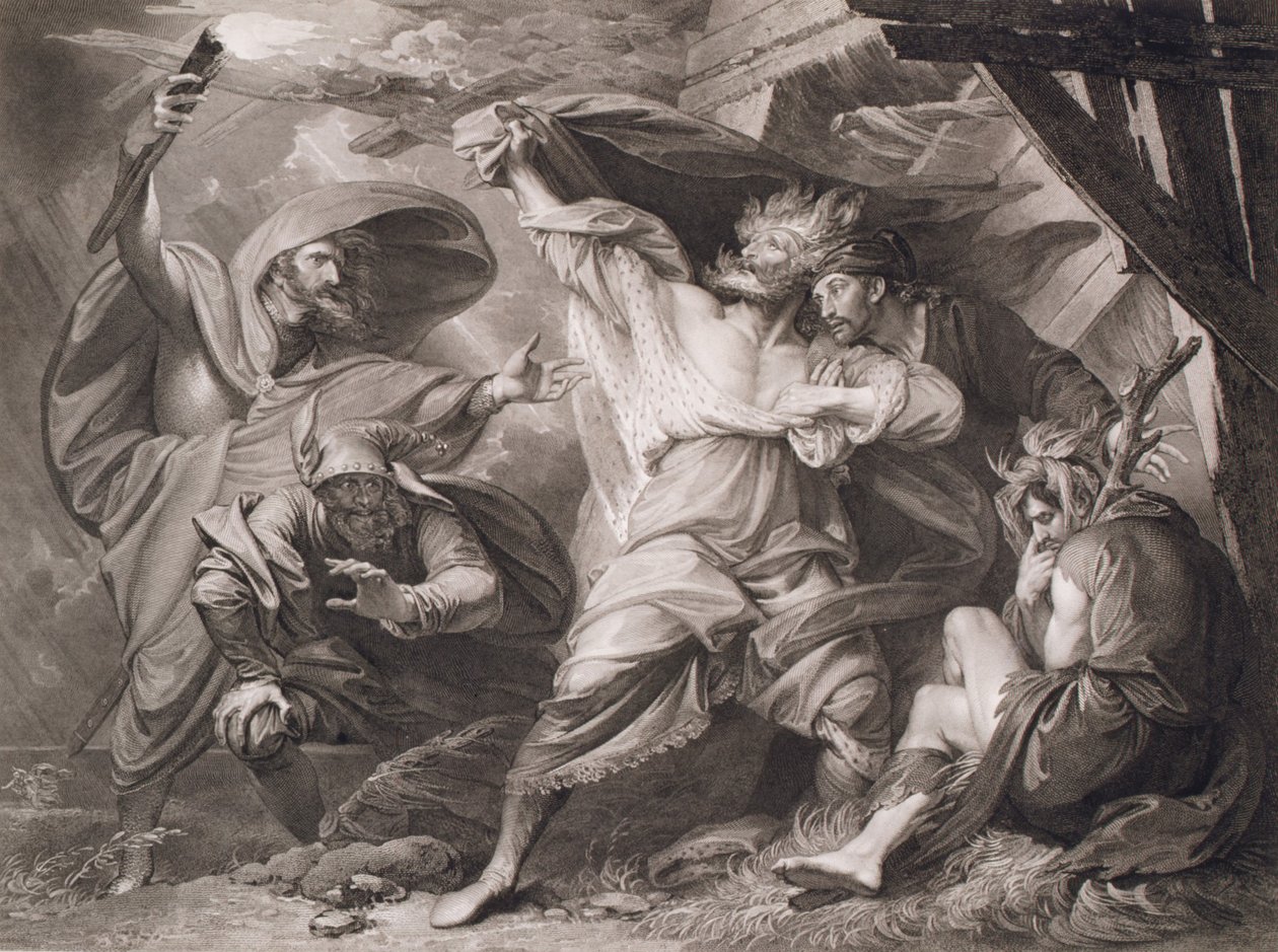 Ki, ki, ti kölcsönzések – Gyertek, nyissa ki Shakespeare, Lear király, 3. felvonás, 4. jelenet, 1793. alkotó: William Sharp
