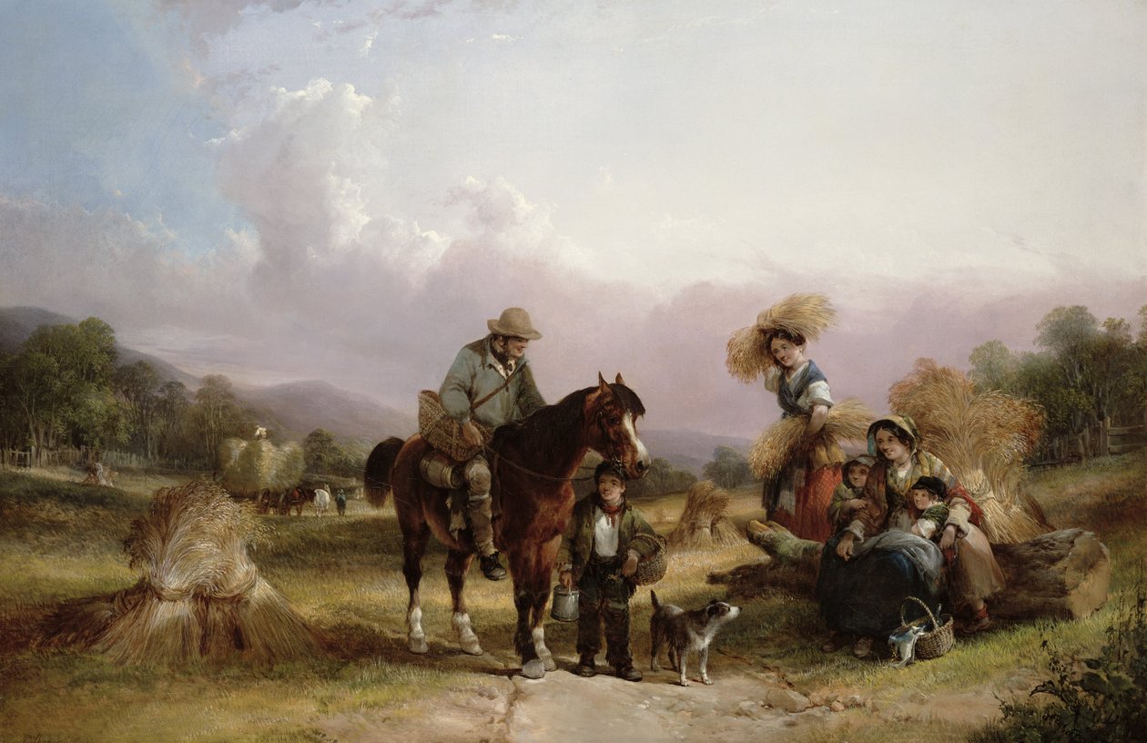 Aratógépek két utazót köszöntenek alkotó: William Shayer