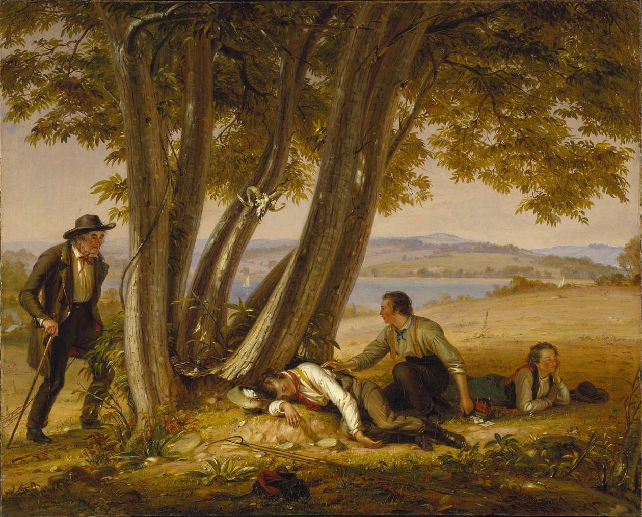 Playing Truant vagy Boys Caught Napping in a Field alkotó: William Sidney Mount