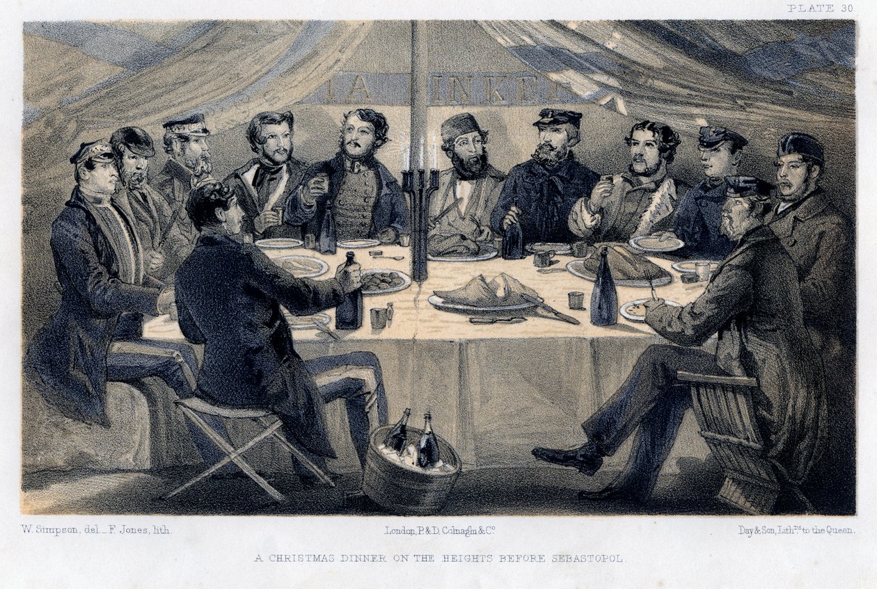 Karácsonyi vacsora a Sebastopol előtti magaslatokon, 1850 körül. alkotó: William Crimea Simpson