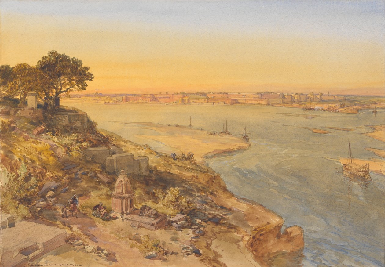 Allahabad, a Dzsumna jobb partjáról alkotó: William Simpson