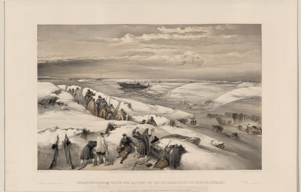 Szevasztopol a 26 ágyús ütegből, 1855 alkotó: William Crimea Simpson