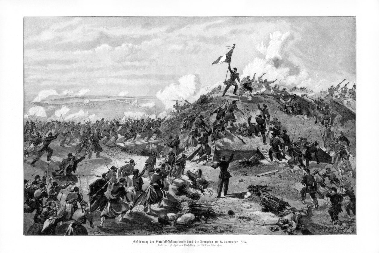 A Malakoff elleni támadás, 1855. szeptember 8., 1900. alkotó: William Crimea Simpson