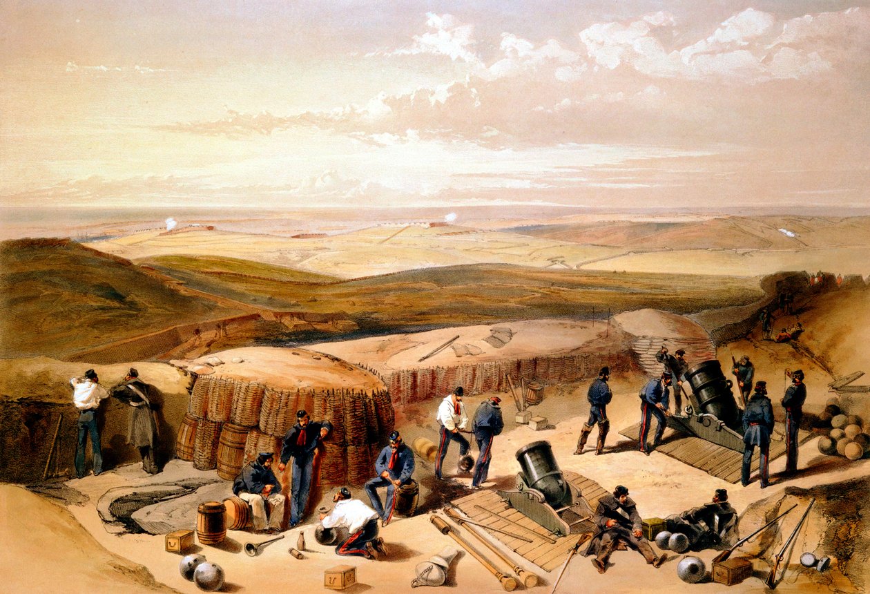 Az új művek Szevasztopol ostrománál..., Krími háború, 1853-1856 alkotó: William Crimea Simpson