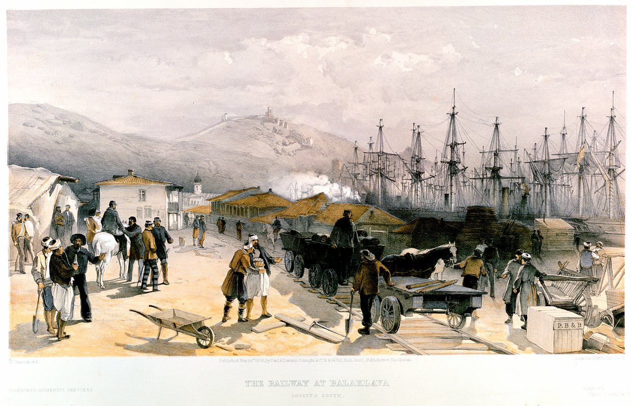 A balaklavai vasút, 1855-1856 alkotó: William Crimea Simpson
