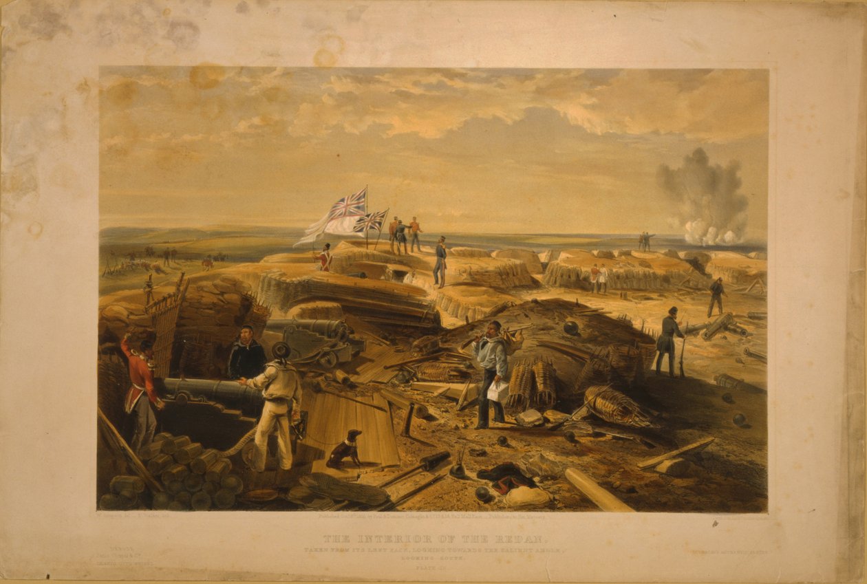 A Redan belseje a bal oldaláról, 1855 alkotó: William Crimea Simpson