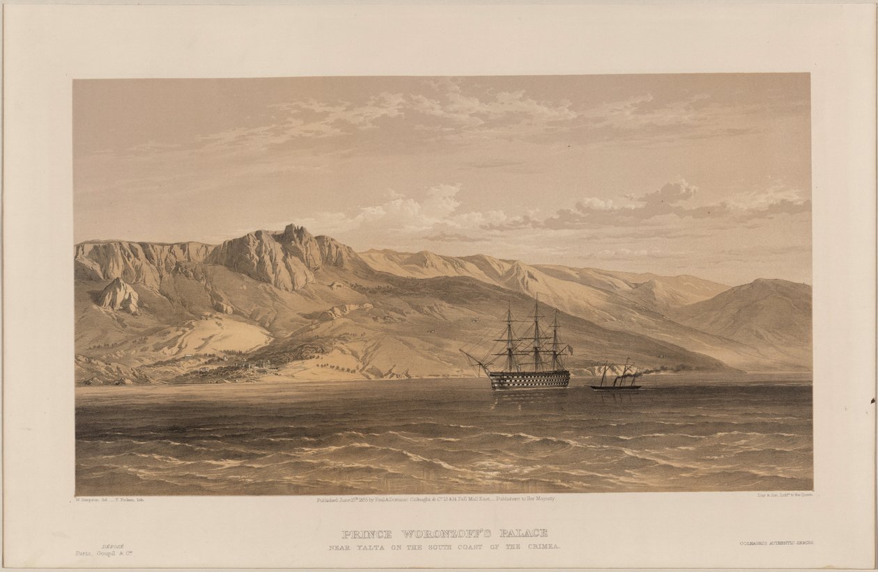 Kilátás a Voroncov-palotára, 1855 alkotó: William Crimea Simpson