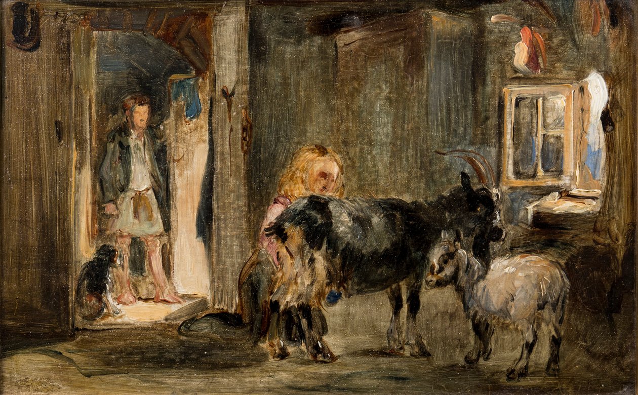 Tanulmány a kecskecsordák kunyhójához, 1832 alkotó: William Simson