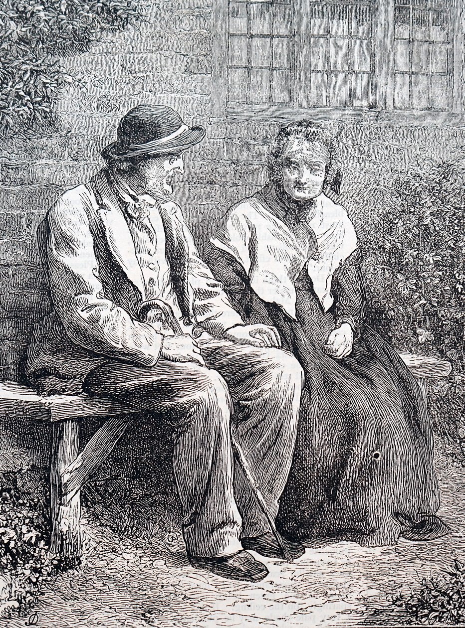 Egy idős házaspár. Szerző: William Small (1843-1929) angol illusztrátor. 1880 (metszet) alkotó: William Small