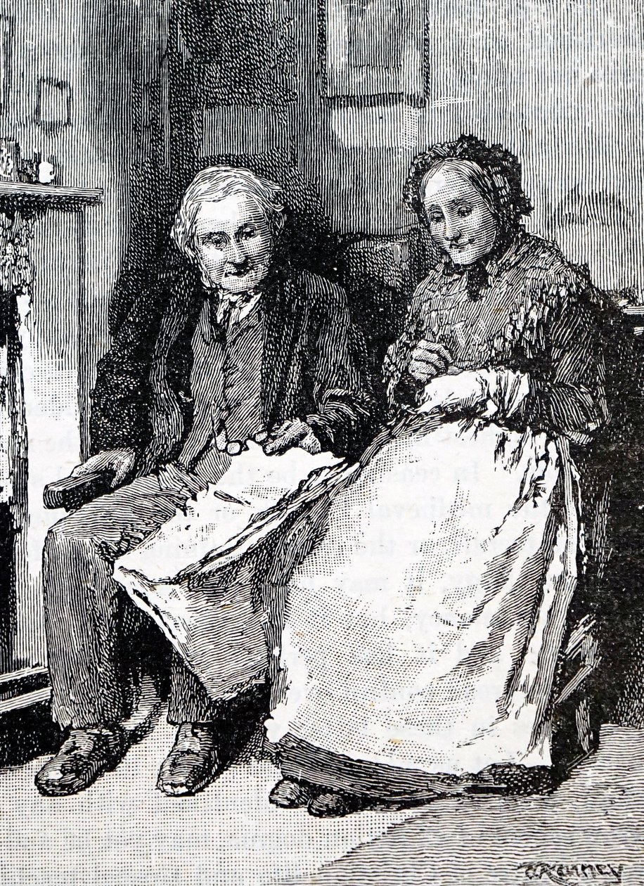 Egy idős házaspár. Szerző: William Small (1843-1929) angol illusztrátor. 1880 (metszet) alkotó: William Small
