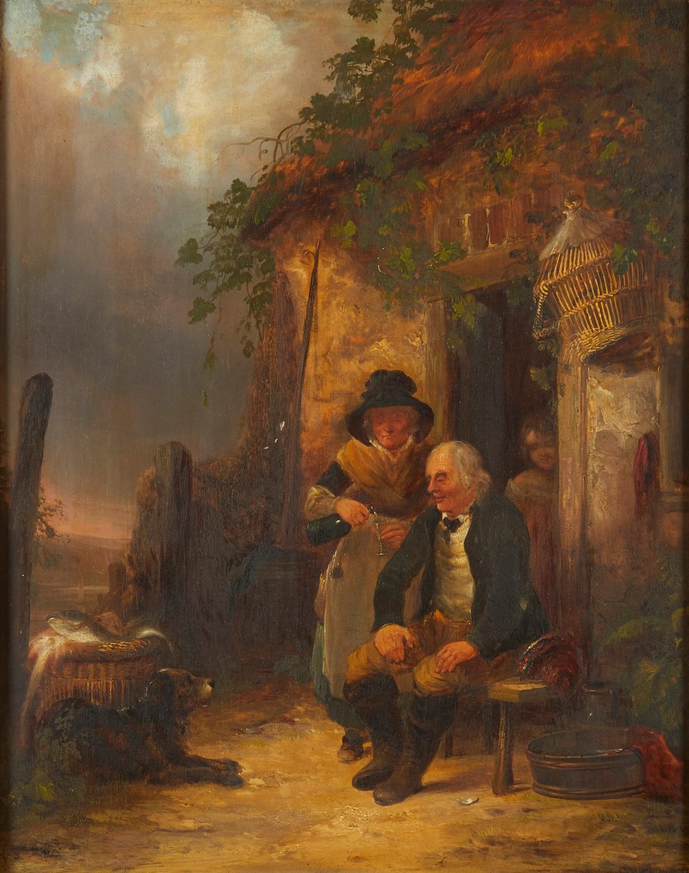 A Wee Dram (olaj a panelen) alkotó: William Snr. Shayer
