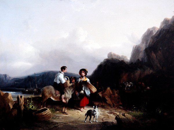 Tengerparti táj (olaj, vászon) alkotó: William Snr. Shayer