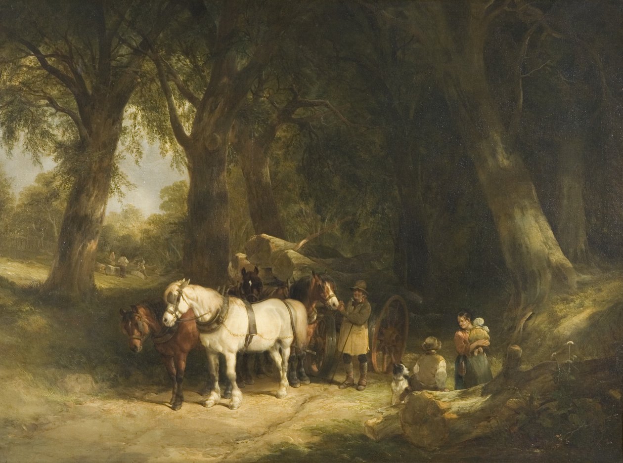 The Timber Wagon (olaj, vászon) alkotó: William Snr. Shayer