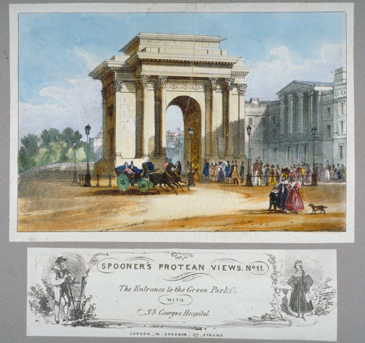 Hyde Park Corner, London, 1835. alkotó: William Spooner
