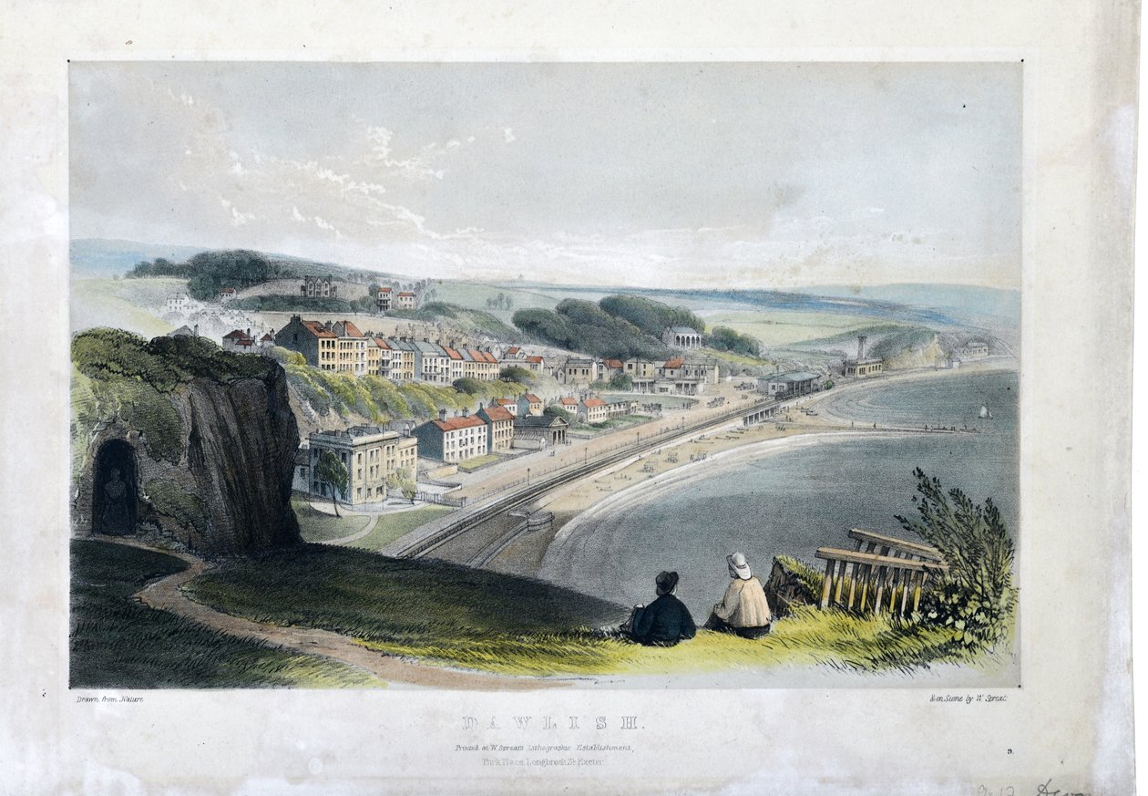 Dawlish c1845 (kézzel színezett litográfia papíron) alkotó: William Spreat