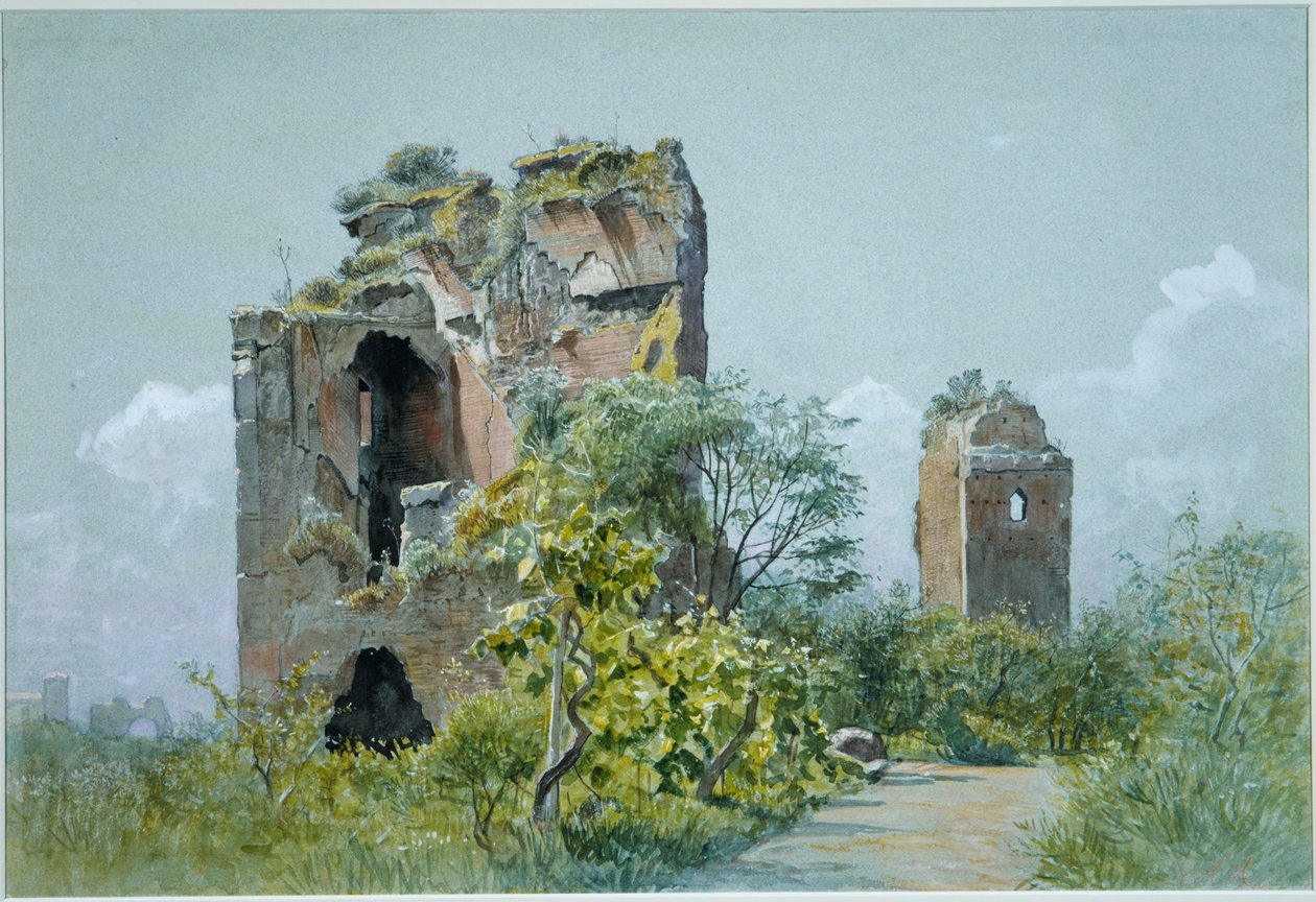 Traianus fürdői (Sette Sale, Villa Brancaccio, Róma) alkotó: William Stanley Haseltine