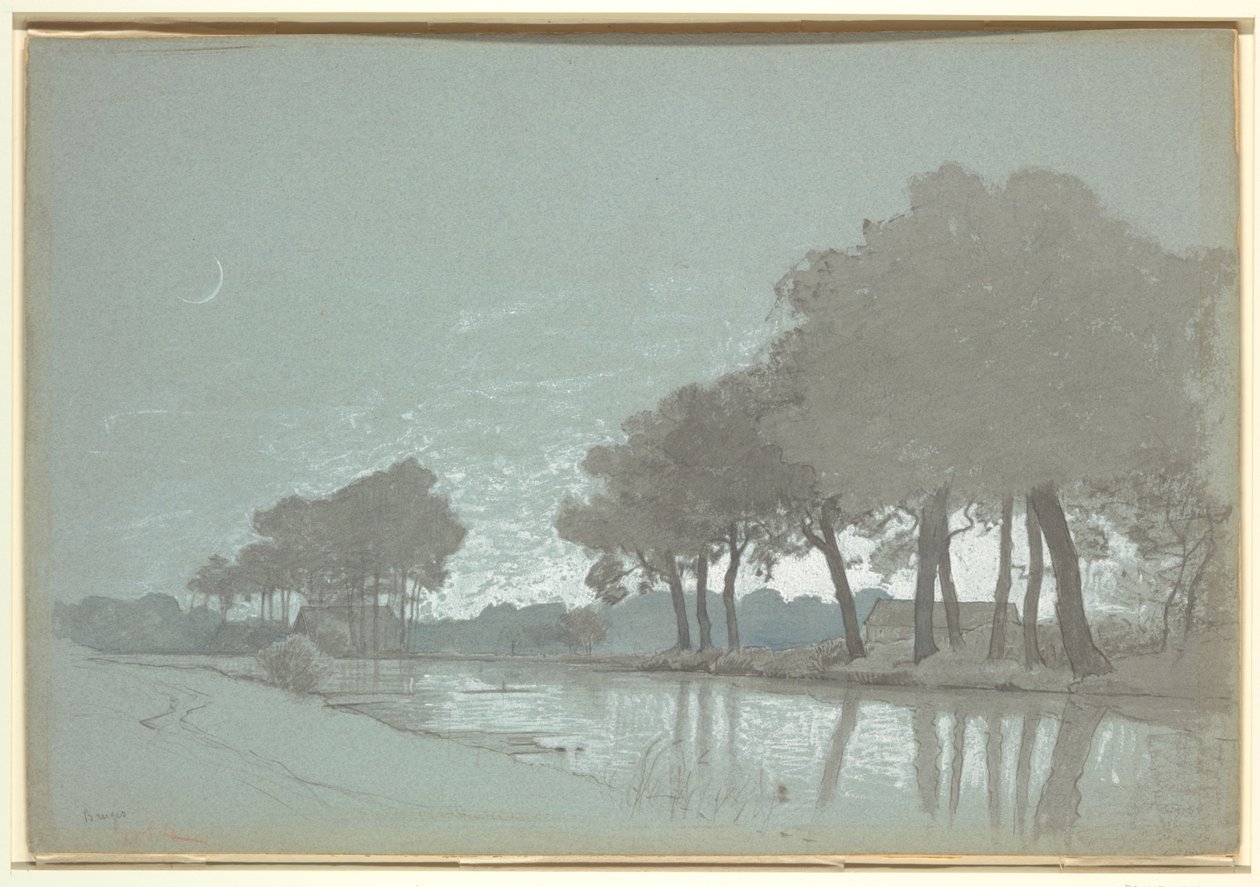 Csatorna jelenet Brugge közelében, Belgium alkotó: William Stanley Haseltine