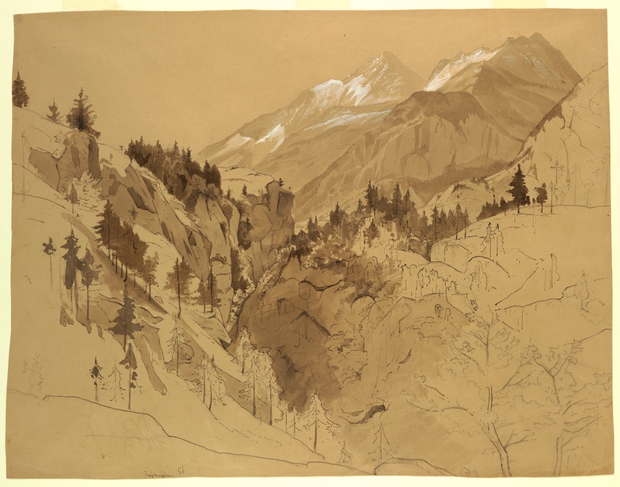 Tájtanulmány, Meiringen, Svájc alkotó: William Stanley Haseltine