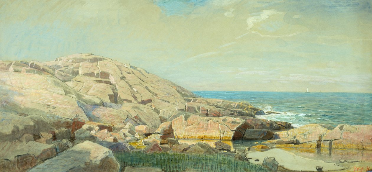 Maine Coast naplementekor (vegyes média papíron) alkotó: William Stanley Haseltine