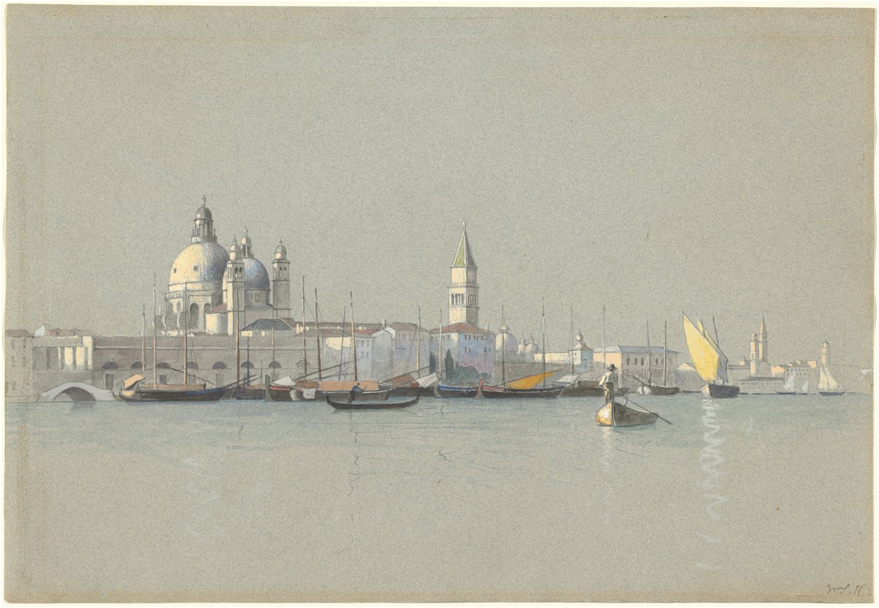Kilátás a Giudecca-csatornára a Salute és a Campanile of San Marco felé alkotó: William Stanley Haseltine