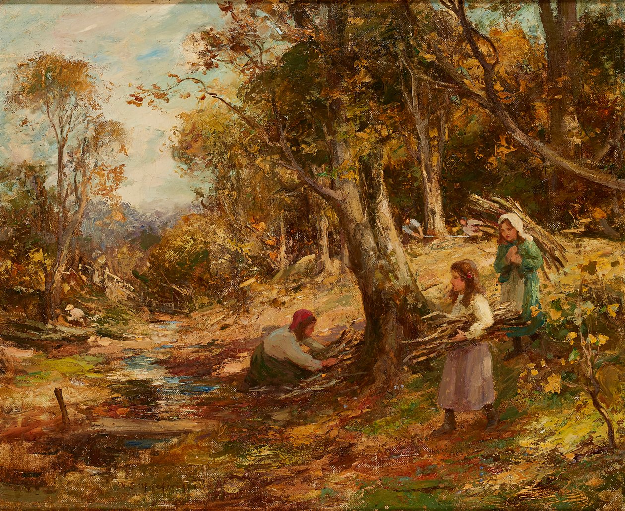 Tűzifa gyűjtése (olaj, vászon) alkotó: William Stewart MacGeorge
