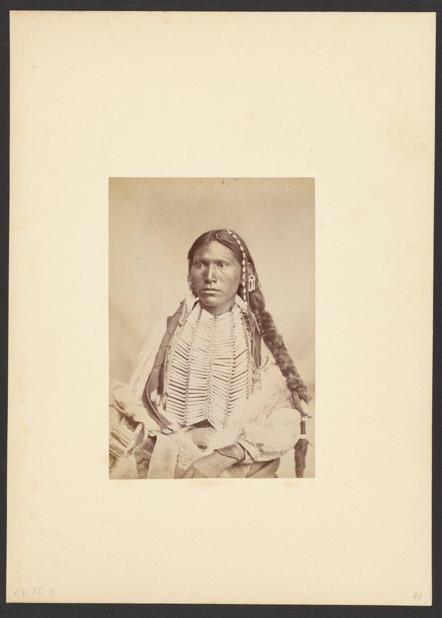 Kiowa vitéz háborús ruhában [valószínűleg Koi-khan-hole] alkotó: William Stinson Soule