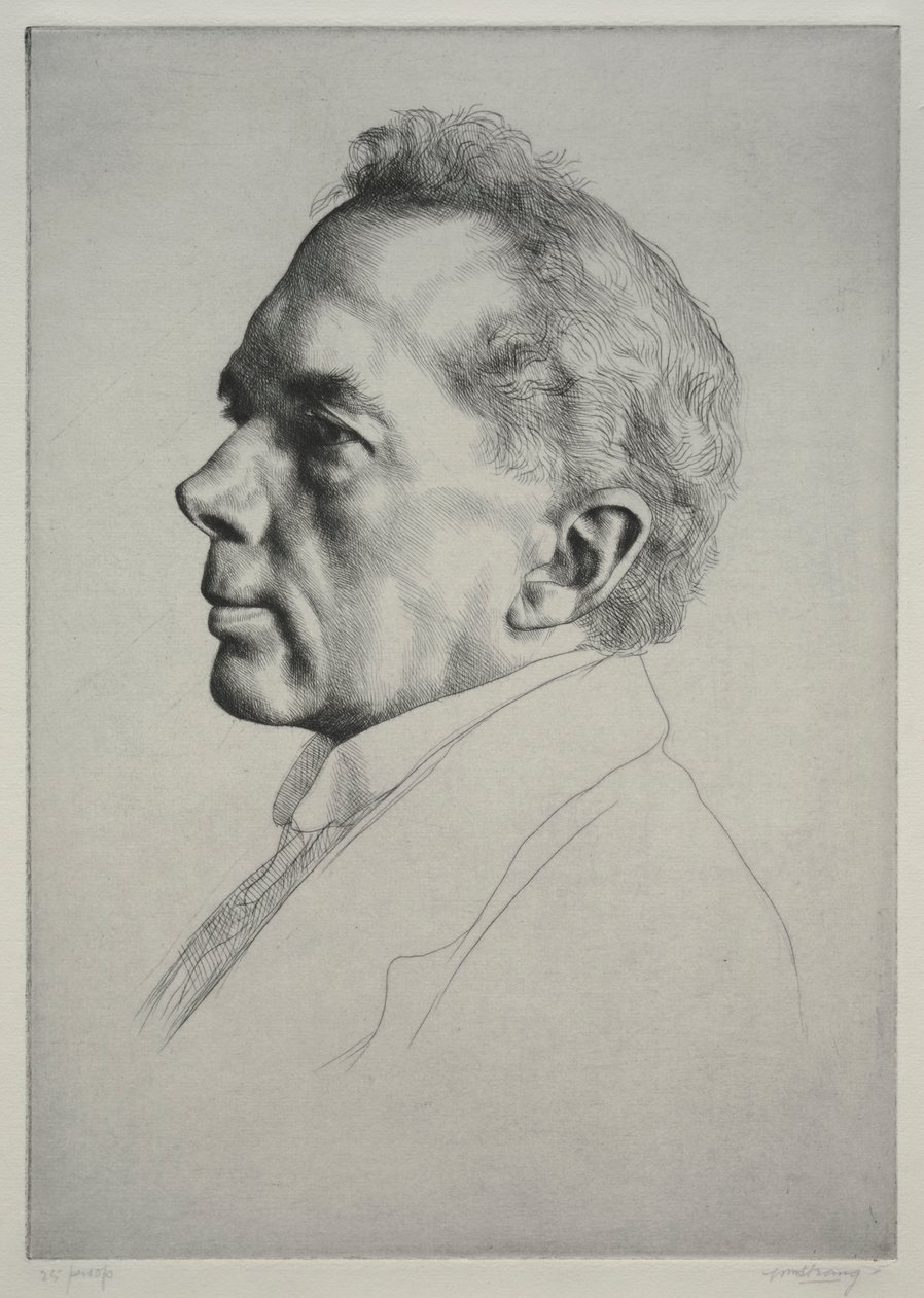 Campbell Dodgson, Profil balra, 1919. alkotó: William Strang