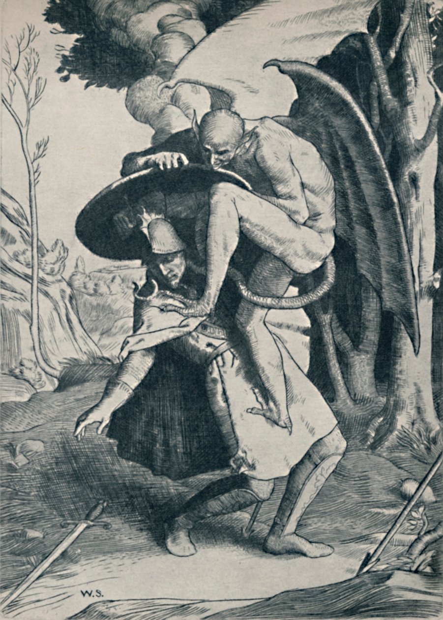 Christian Fighting Apollyon, 1895, 1923 alkotó: William Strang