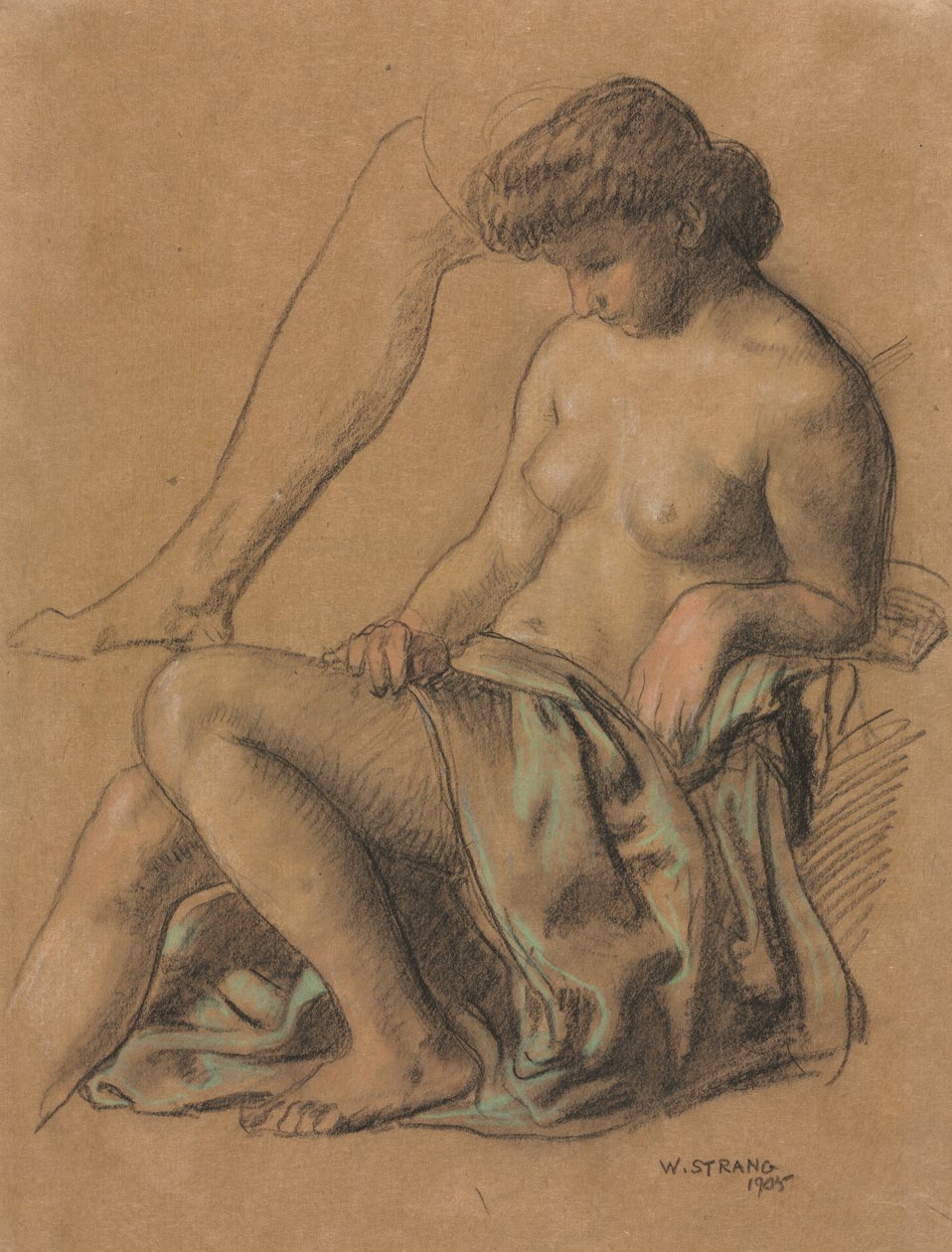 Drapírozott alak Ülő alkotó: William Strang