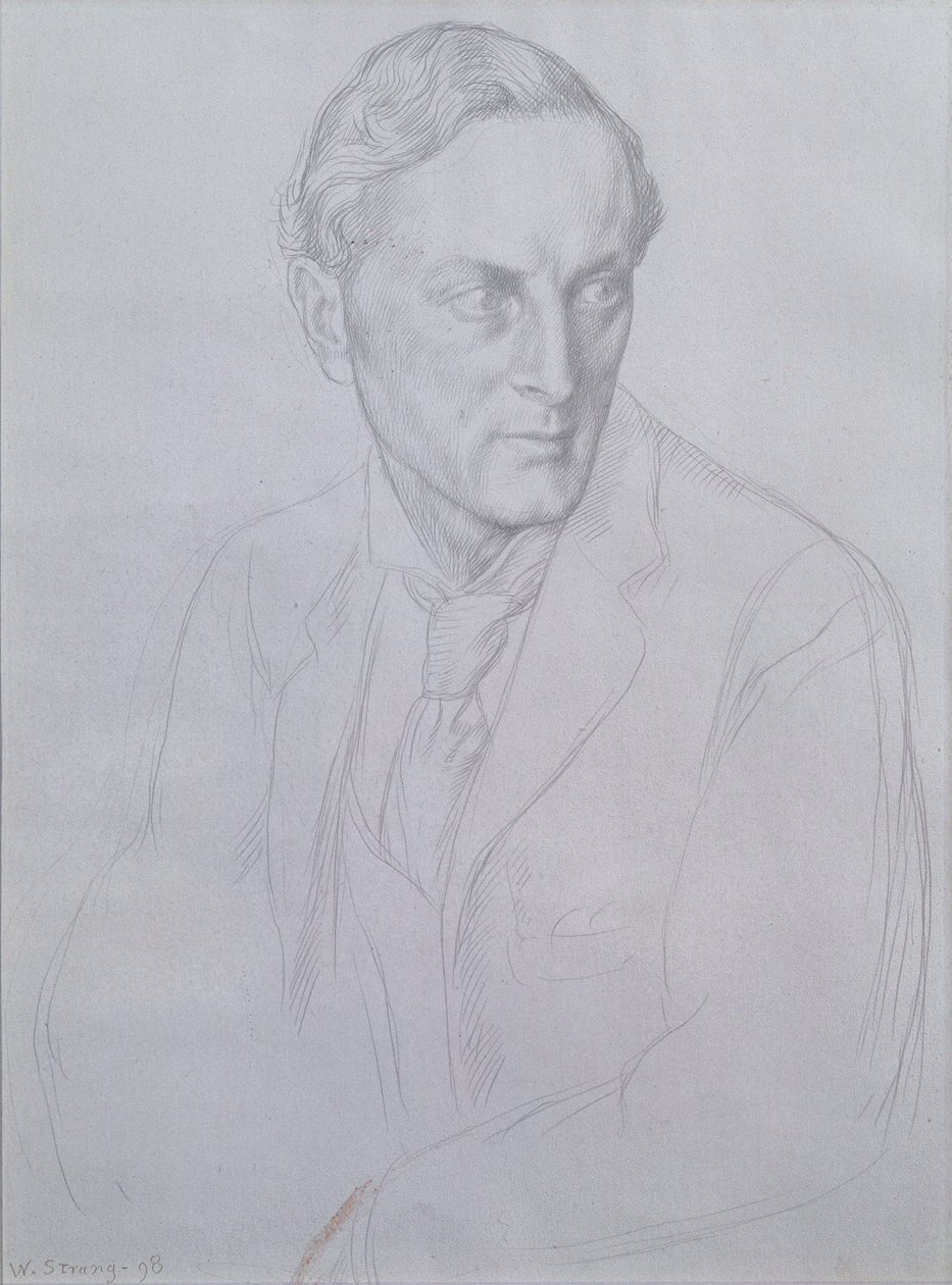 Sir Henry John Newbolt (1862-1938) költő portréja, 1898 (ezüstpont papíron) alkotó: William Strang