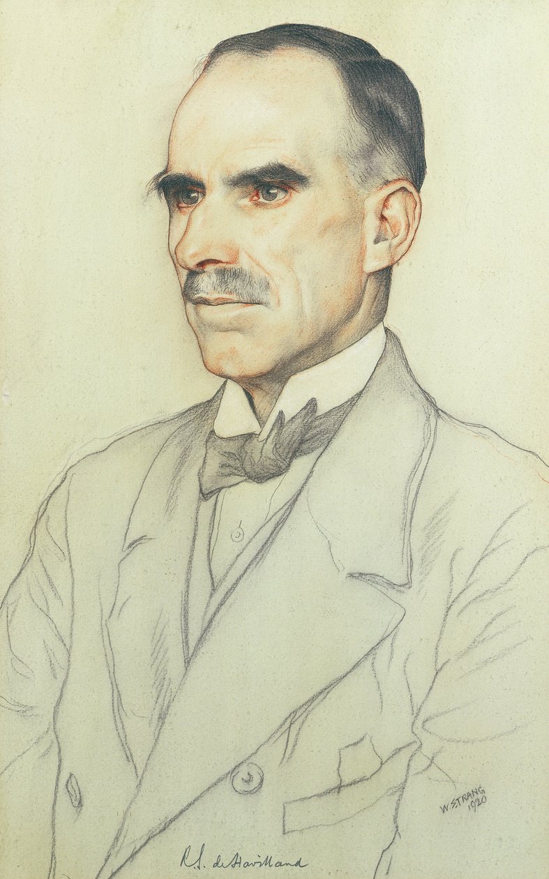 William de Havilland portréja, 1920 (ceruza és zsírkréta papíron) alkotó: William Strang
