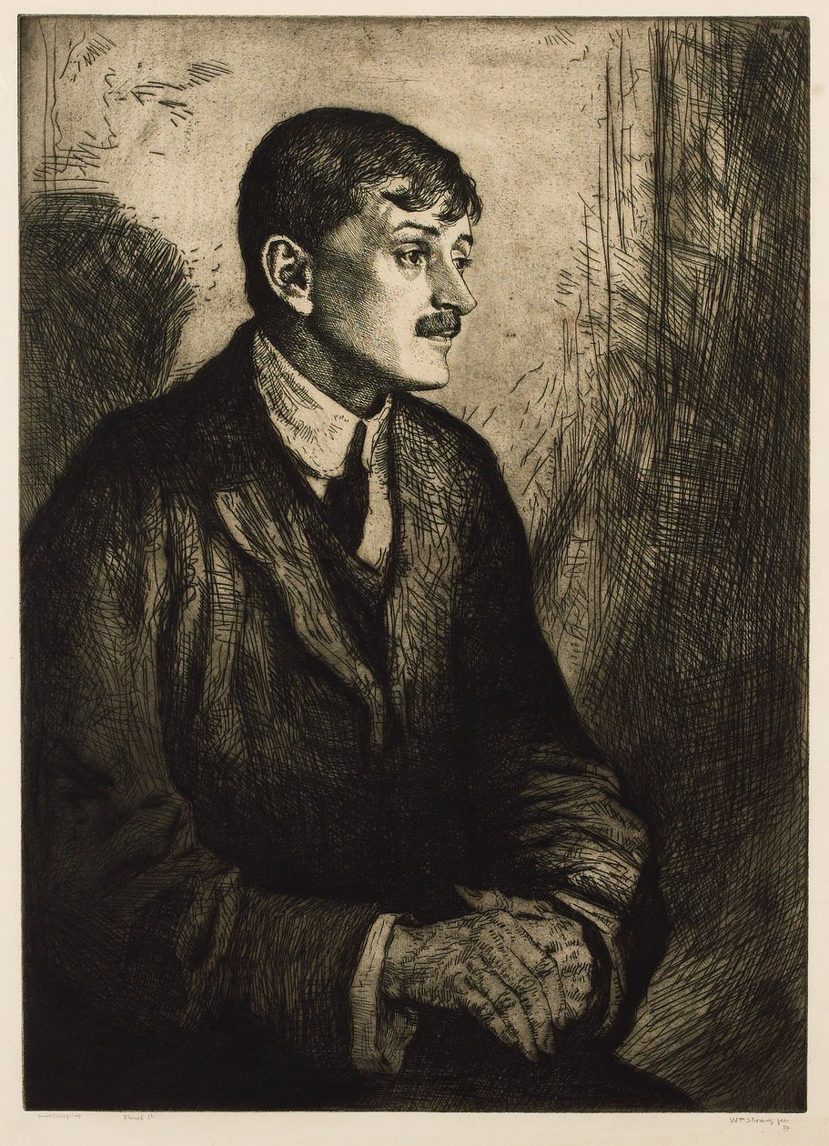 John Masefield költő portréja 1878-1967. alkotó: William Strang