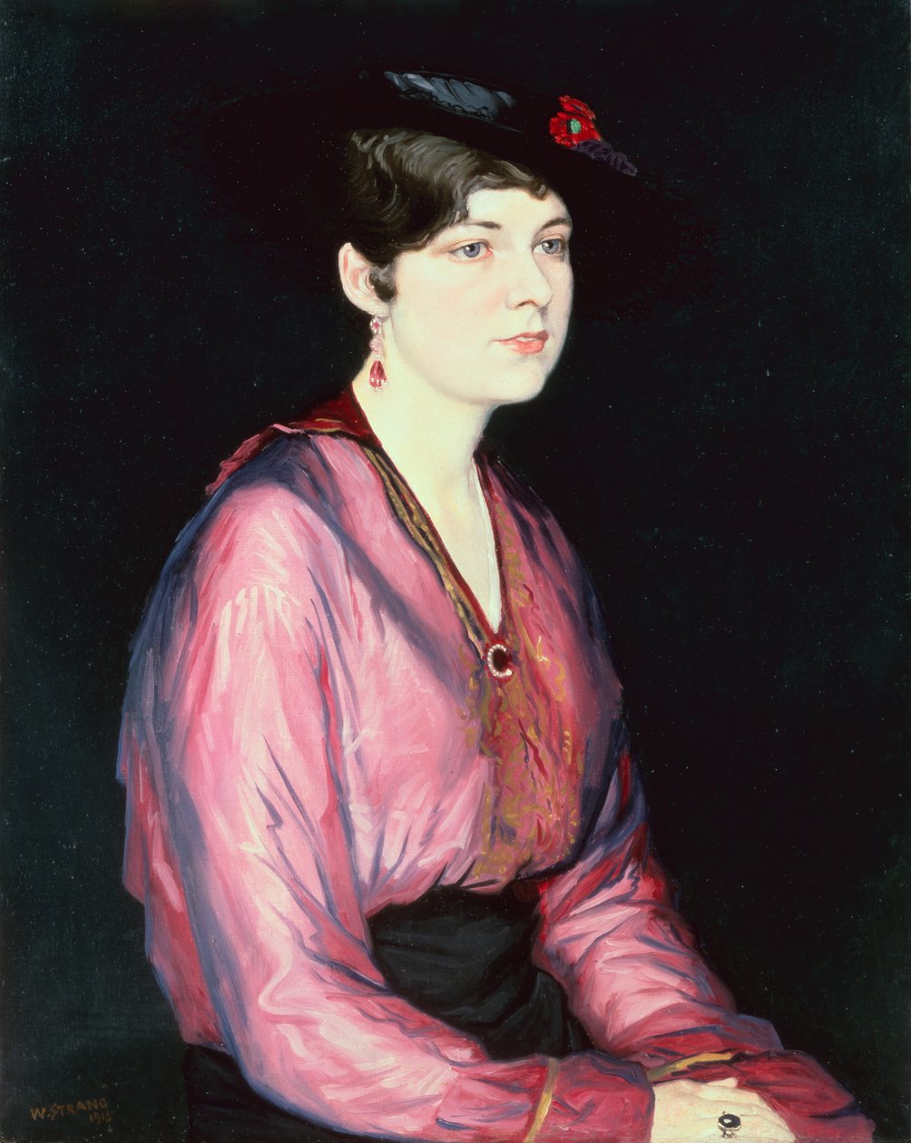 A rózsaszín blúz, Sylvia Parsons portréja alkotó: William Strang