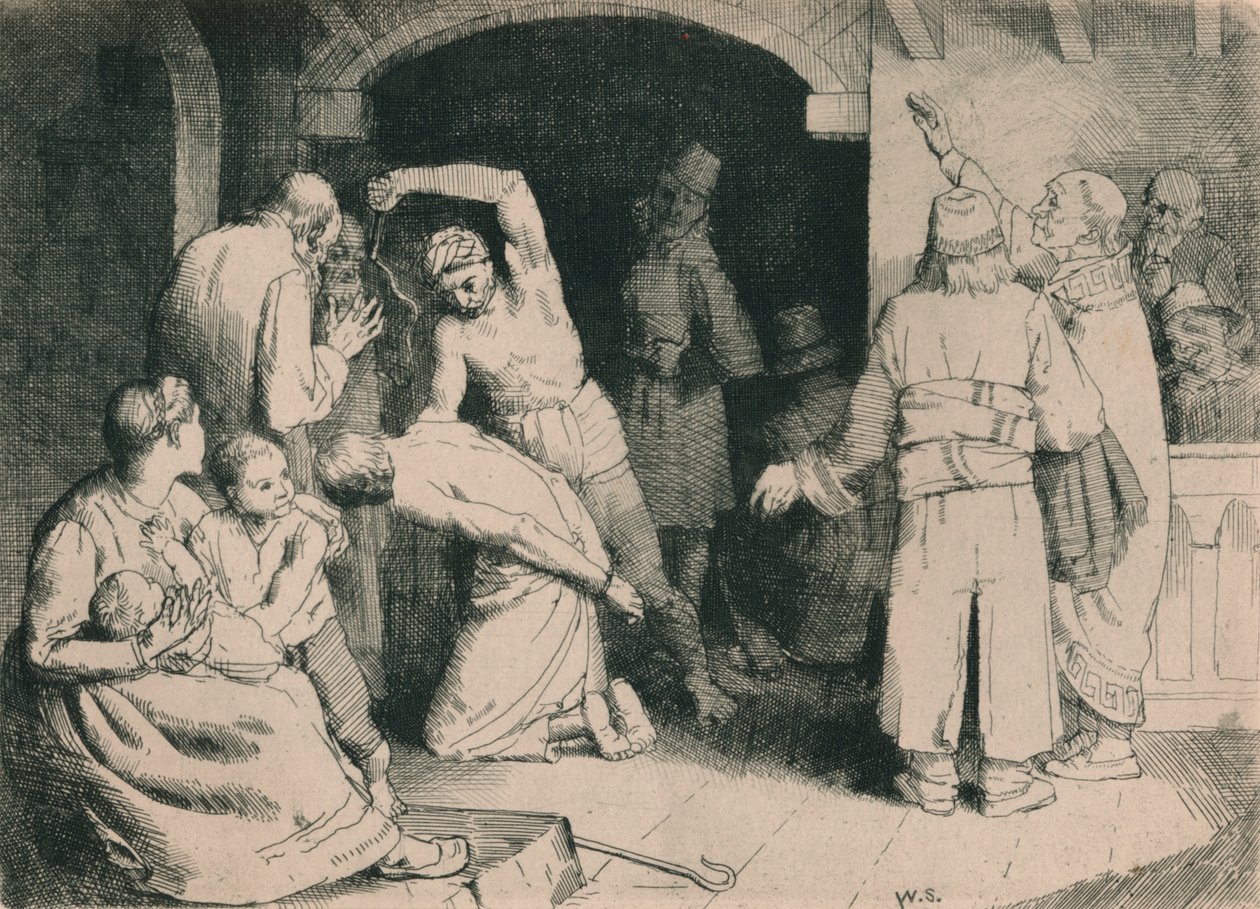 A hűségesek korbácsolása, 1916 alkotó: William Strang