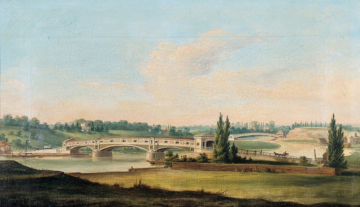 Kilátás a Schuylkill folyón átívelő hídra alkotó: William Strickland