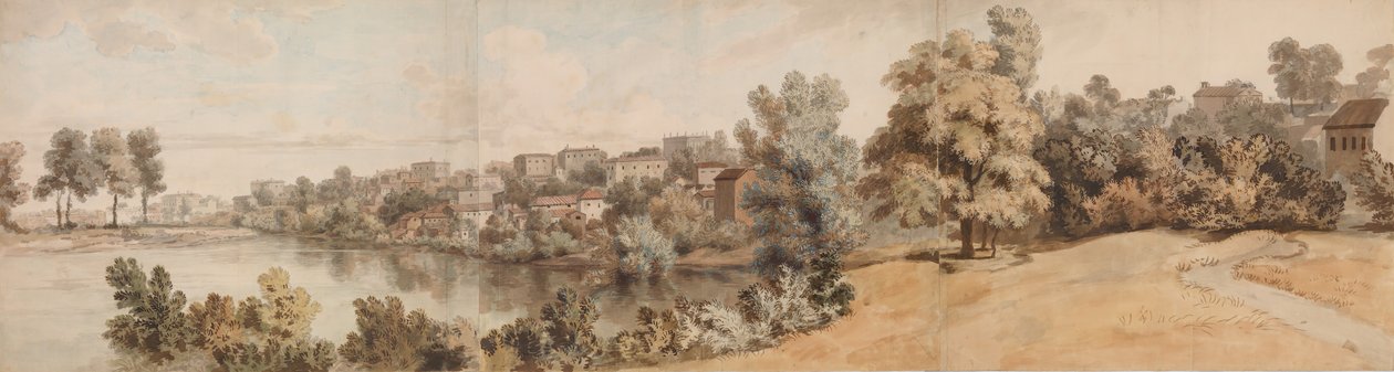 Italianate River Landscape, 1750-60.  alkotó: William Taverner