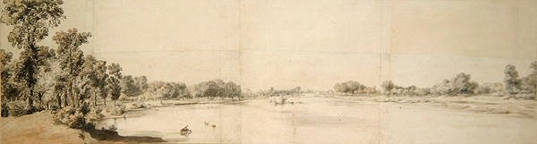 Kilátás a Temzére (akvarell papíron) alkotó: William Taverner