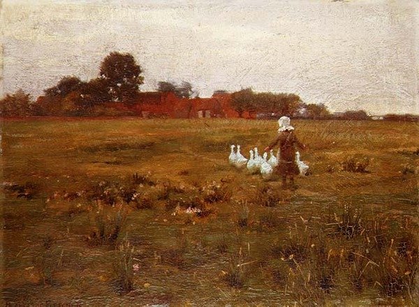 The Goose Girl (olaj) alkotó: William Teulon Blandford Fletcher